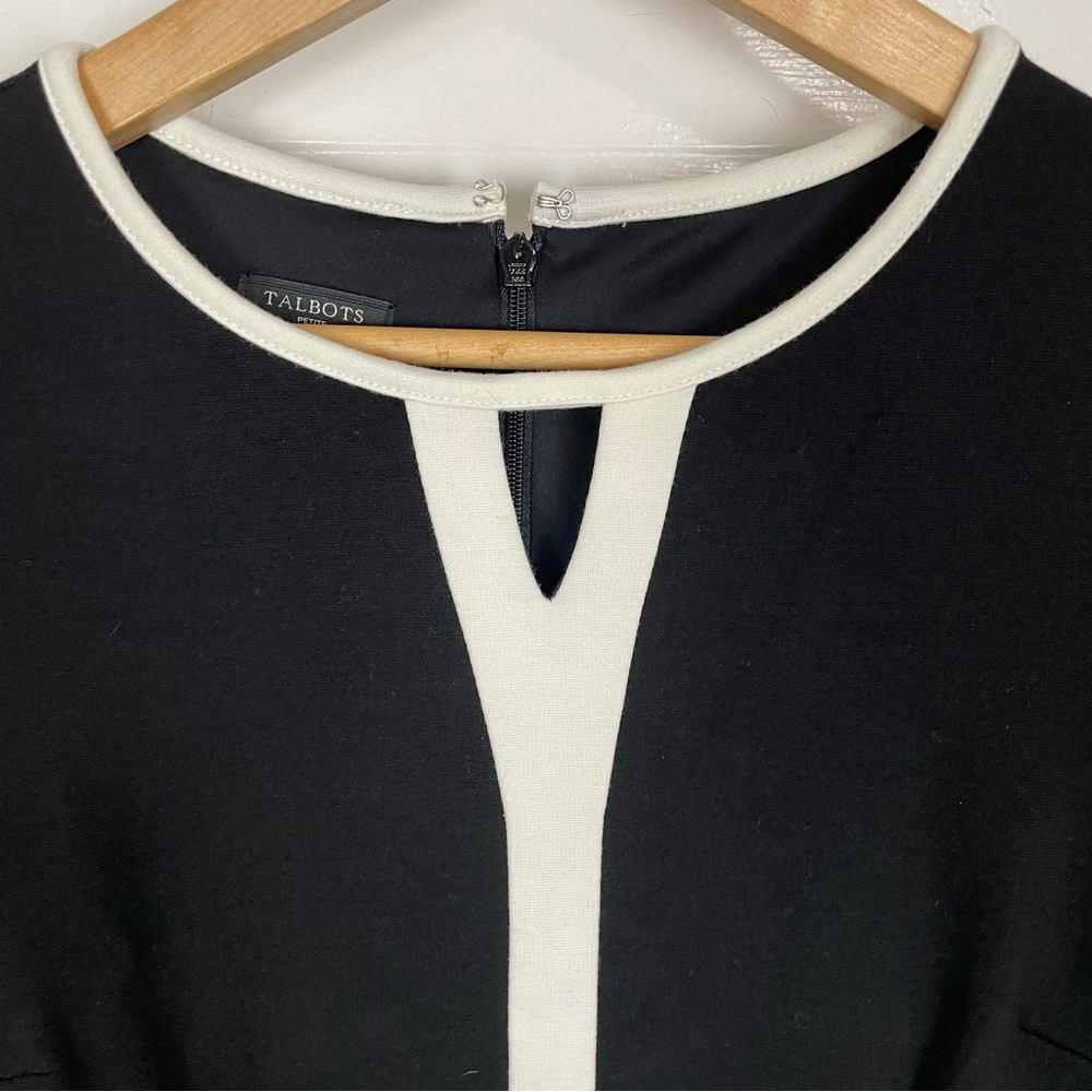 Talbots Solid Black With White Center Stripe Knit… - image 7